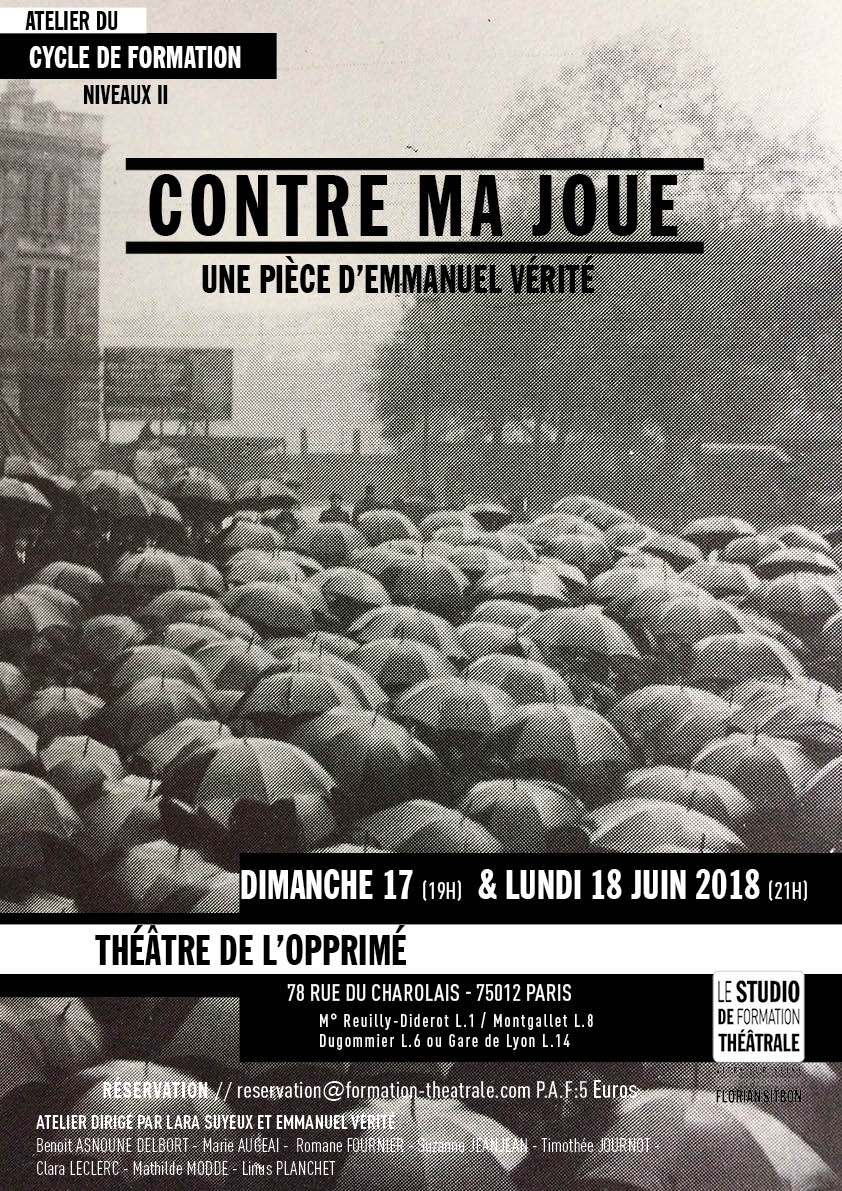 CONTRE MA JOUE