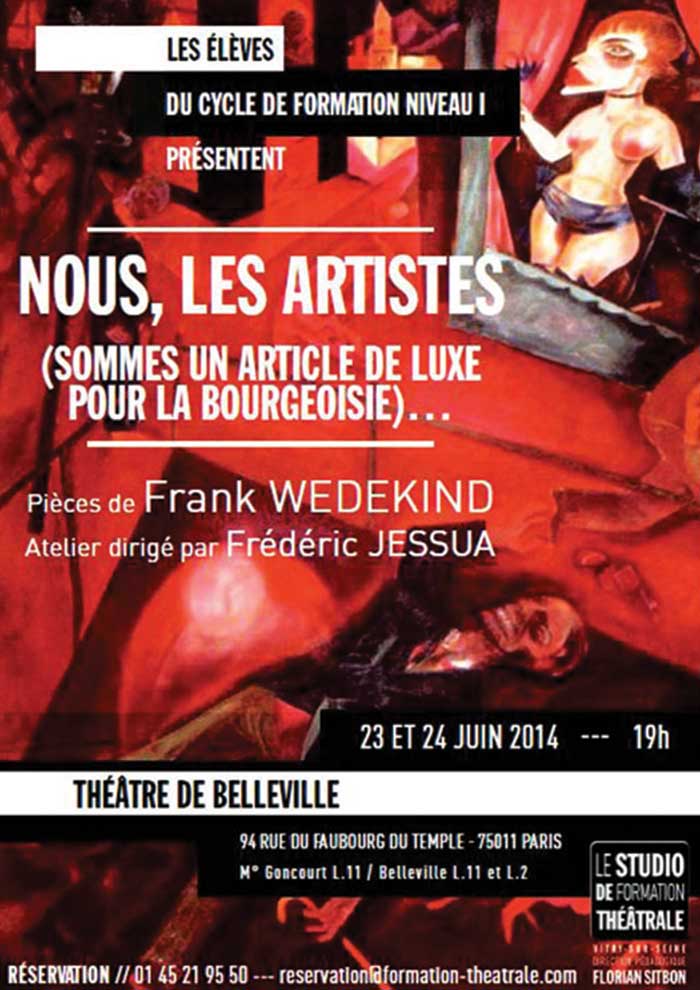 Nous, les artistes (sommes un article de luxe pour la bourgeoisie)...