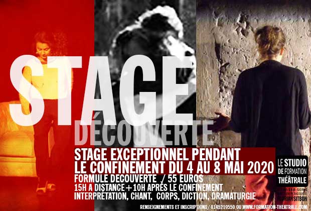 Stage Découverte exceptionnel à distance/DU 4 AU 8 MAI 2020 / 15H de cours à distance et la rencontre de 5 professeurs en 5 Jours, + 10H de cours en situation réelle dès la fin du confinement/ 55 EUROS